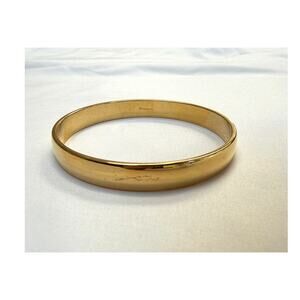 Vintage Smooth Shiny Gold Tone Monet XL Bracelet Bangle Costume